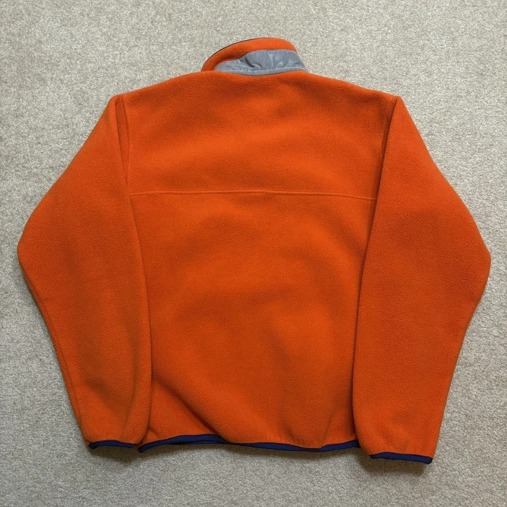Vtg Patagonia Synchilla Snap-T Fleece Jacket Youth Large 12 Orange Pullover Cozy